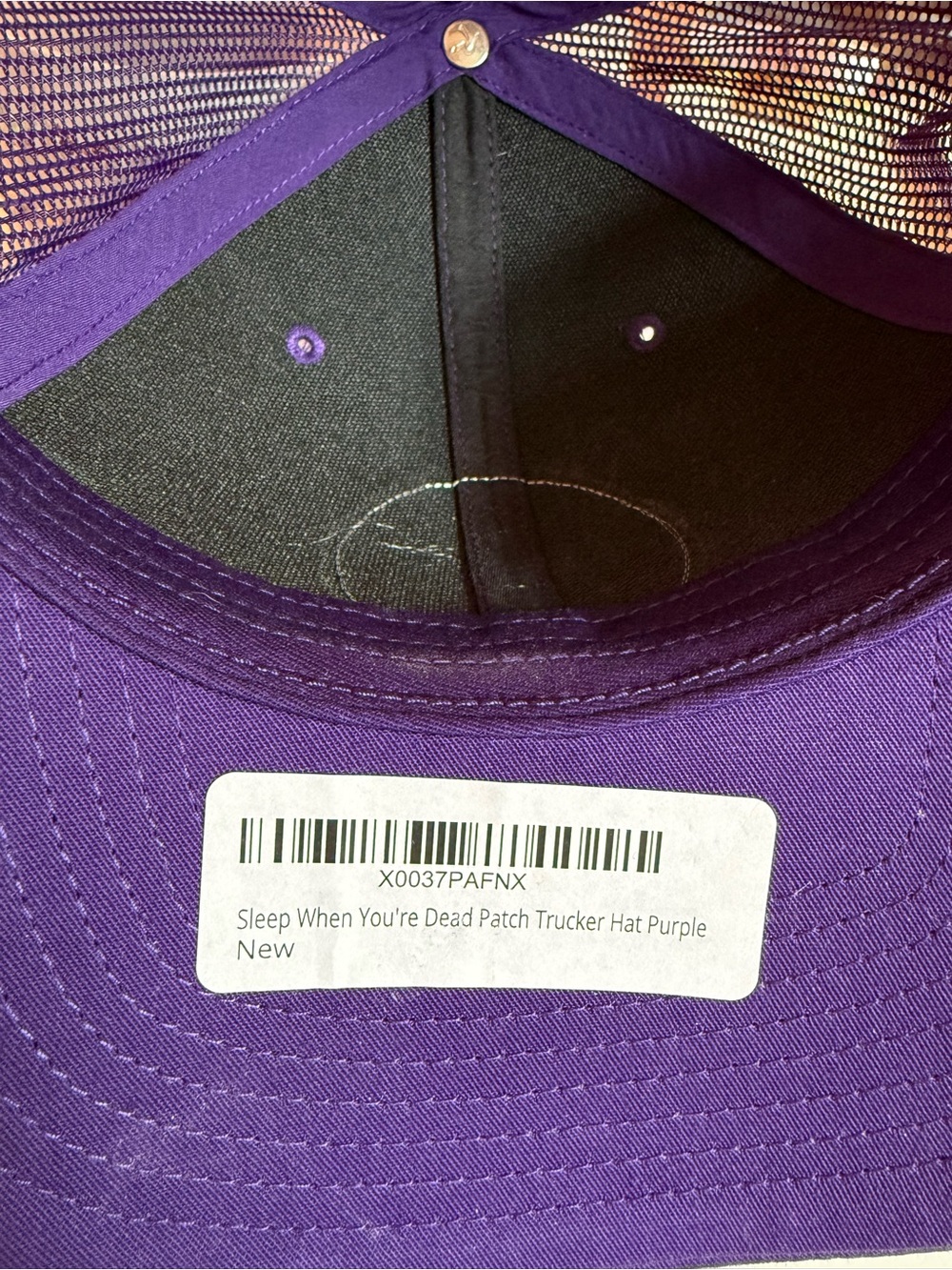 Richardson Purple 'Sleep When You're Dead' Trucker Hat - Picture 4 of 5
